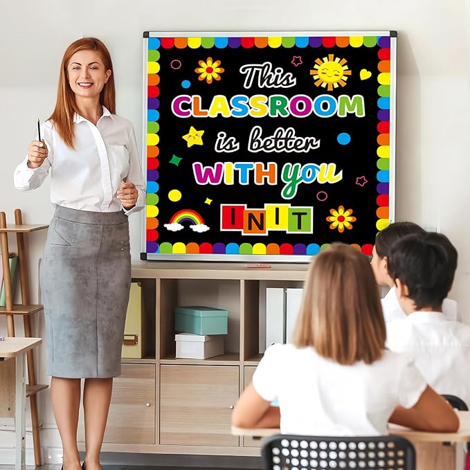 Growth Mindset Bulletin Board Cutouts, This Classroom is Better with You in It Positive Motivational Affirmation Station Classroom Decoration Paper Cutouts for Back to School Chalkboards Wall Decor