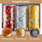 Commercial Ceramic Vintage Umbrella Stand Hand-appliqué Chinese Large capacity Umbrella Holder Organizer Umbrellas Storage Bucket for Entryway(B)