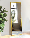TRAHOME Standing Mirror Full Length Mirror,15" x 56" Large Floor Mirror with Aluminium Frame for Door Bedroom Bathroom Living Room(Gold)
