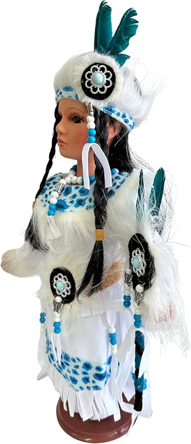 KINNEX COLLECTIONS SINCE 1997 16" Collectible Native American Indian Porcelain Doll (D16779)