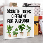 Motivational Wall Art Classroom Decor, Inspirational Mental Health Posters for Therapy Counseling Office, Growth Looks Different for Everyone Canvas Painting Artwork (8 X 8 Inches, Framed)