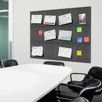 MaxGear Large Cork Board for Wall 48" x 36" Dark Gray Bulletin Board, 12 Pack Felt Wall Tiles with Pushpins, Cork Boards for Office Pin Board Tack Board for Photo Meno Decor