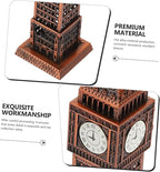 4pcs Vintage Alloy Model Sculpture Landmark Decor for Home Office Decorative Building Ornament in Antique Finish