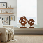 WELLAND Set of 2 Irregular Teak Sculptures