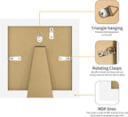 6x6 Picture Frame 3 Pack - White Poster Frame Display Pictures 4x4 with Mat or 6 x 6 Without Mat for Wall Hanging Horizontal and Vertical