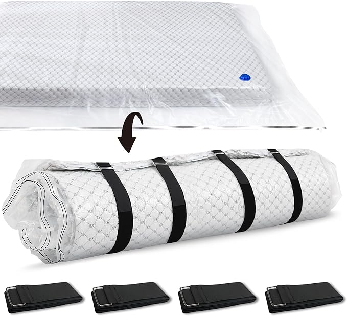 Storage Master Vacuum Storage Bag for Queen Full Size Mattress - Ideal for Memory Foam and Latex Up to 14 Inches - Designed for Easy Moving, Shipping and Storing with Straps (QUEEN/FULL)