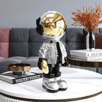 Dosker Astronaut Statues Spaceman Sculpture Polyresin Arts Gifts Silver Figurine Ornament Room Decor for Men,Home and Crafts Desktop Accessories Tabletop Decoration, Living Room, Office, Bookshelf