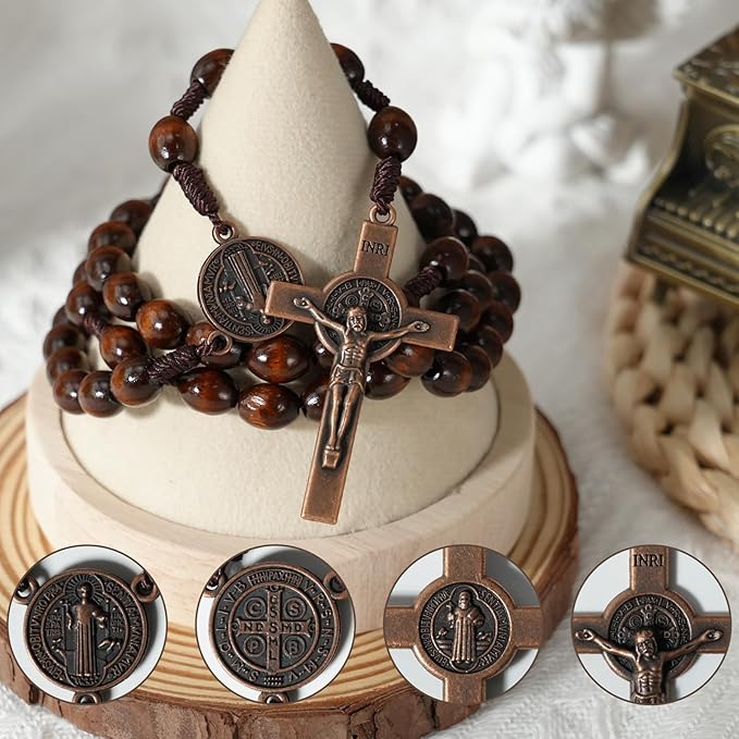 XIPENGKEJI Wooden Cross for Wall,Can be Used for Christian Wall Art,Jesus Cross Decorp-Perfect Decoration,Catholic Crucifix Home Decoration for Spiritual alvation,Christian Gifts-7.08Inch X 4Inch(Brown)