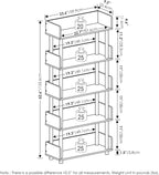 Furinno TURN-N-TUBE 5-Tier Display Shelf, Storage Shelves, Book Shelf, Open Shelves with Rounded Corner Top Edges, for Organization and Storage, Living Room, Home Office, Amber Pine
