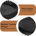 Glass Black Coaster Set of 5- Coasters for Glass Table Black Coasters Modern Round Cup Mats Coffee Table Decor for Kitchen, Bar, Dining Room, Living Room, Office