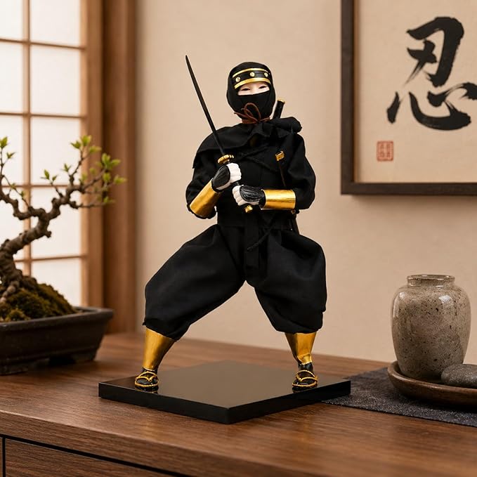 LUOZZY Japanese Figure Desktop Ornaments Japanese Samurai Warrior Statue Ornament Collectible Figurine Doll Home Desktop Decoration