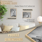 Natural Solid Wood 9x12 Picture Frame, Display 9 x 12 Inch Picture Poster Photo, Vertical & Horizontal Wall Hanging - 2 Pack/Natural/9"x12"