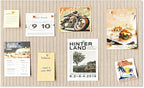 24 x 16 inches Large Bulletin Board, Decorative Felt Pin Board, 0.35“ Thick Foldable Photo Display Board with Self-Adhesive Tape, Vision Board for School Home Kitchen Office Walls - Camel