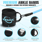 Ankle Resistance Bands with Cuffs, Resistance Bands for Working Out, Home Gym Workout Equipment for Women, Pilates Exercise, Hip, Leg, Glute Ankle Weights Training- Exercise Guides Included