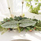 29 Inch Artificial Rose Flower Swag, Colorful Decorative Swags with Green Leaves Rose Hydrangeas Eucalyptus Leaves for Home Garden Lintel Wedding Arch Party Decor(Multicolor)