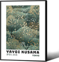 Yayoi Kusama Inspired Poster Japanese Botanical Wall Art Abstract Yayoi Kusama Print Modern Ukiyo-e Japanese Gallery Wall Decor 8x10in Black Framed for Home Bedroom Decorations
