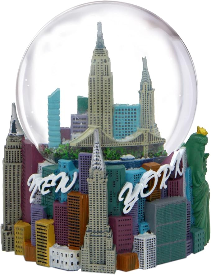 Musical NYC Snow Globe Empire Skyline 5.5 Inches Tall