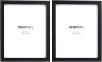 Amazon Basics Rectangular Photo Picture Frame, 8 x 10 in, Pack of 2, 11.22 x 9.21 inches, Black