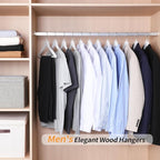 Amazon Basics Durable Wooden Clothes Hangers, 20-Pack, White