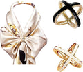 SYWDUDUCLT Scarf Ring for Women's Shawl, Silk Neckerchief, Tshirt, Gold/Sivler, S/M/L, 2 Pcs