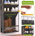 VERONLY Over the Door Shoe Organizer, Hanging Shoe Rack for Closet with 16-20 Pairs Capacity, Foldable Storage for Shoes, Boots, Sneakers, for Dorm Room, Apartment, Small Spaces（Black