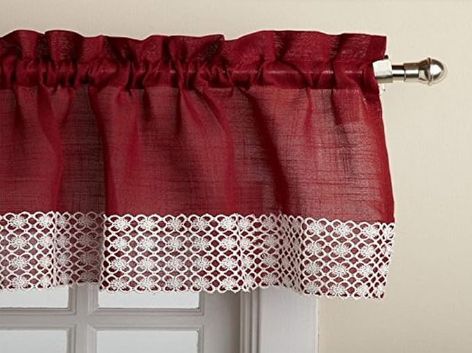 Kitchen Curtains for Windows ✅ 40+ Styles & Colors ✅ Swag, Valance, Tier Sets & Panels ✅ Cafe Curtains for Farmhouse, Rustic, Modern Décor, Salem Burgundy, Valance