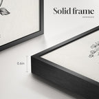 Framed Black and White Floral Wall Art for Living Room, 4 Piece Vintage Botanical Canvas Painting Prints Artwork for Walls, Rustic Minimalist Flower Pictures for Bedroom Hallway Kitchen Wall Decor