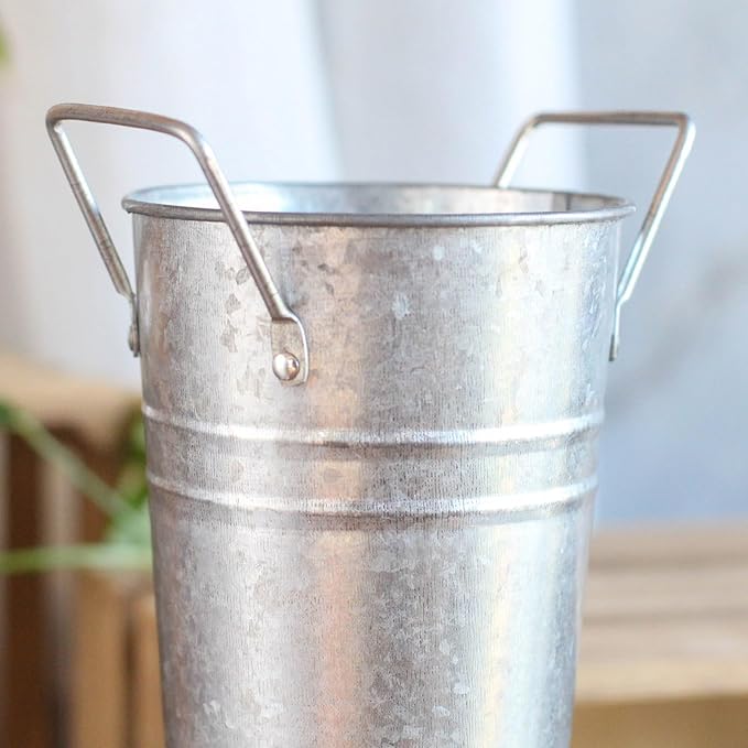 Metal Umbrella Holder, Freestanding Umbrella Stand Indoor with Handle Umbrellas Holder for Entryway Cane Stand Decorative Rack Portable Storage Bucket for Canes Magazine Newspaper