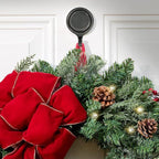Haute Decor Attract Pinch-Free Magnetic Wreath Hanger (Brushed Nickel) - Set of 2 Magnets - for use on 1 Single-Pane Glass Door/Window or 2 Metal Doors/Surfaces