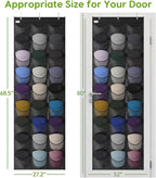 Unjumbly Baseball Hat Rack, 27 Pocket Over-The-Door Hat Organizer with Clear Deep Pockets to Display Baseball Caps Collection, Complete with 3 Over Door Hooks (Black, 27 Pockets)