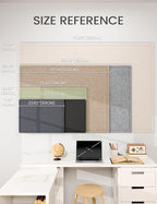 Fluxynara Bulletin Board, 23.6" x 17.5" Cork Board Alternative with 12 Safe Removable Adhesive Tabs, Foldable Felt Pin Board for Home Office, Classroom, Bedroom,Entryway for Walls—Taupe
