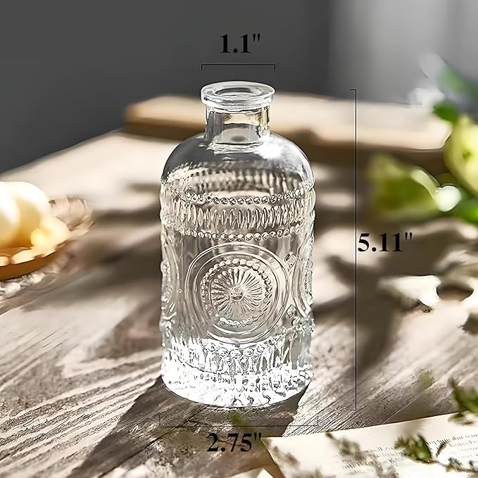 4-Piece Modern Transparent Glass Rectangular Propagation Vase Set for Indoor Use, Holds Water, Perfect for Home Decor, Table, Shelf, Desk, Office