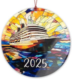 Cruise Ship Ornament, Travel Christmas Ornaments, Family Vacation Keepsake Ornament Gift for Cruise Lover, Hanging Christmas Tree Decor for Travelers, Holiday Keepsake for Ocean Adventure Fans