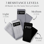 Wide Fabric Resistance Bands for Working Out, 3 Level Non-Slip Exercise Booty Bands for Women & Men Leg and Glutes with Hair Ties and Tape Measure - for Home Gym Workout, Yoga, Pilates