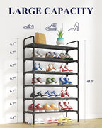 Kitsure Shoe Rack for Closet, Sturdy and Long-Lasting Shoe Shelf, Shoe Rack for Entryway, Personalized DIY Shoe Organizer, Shoe Rack Organizer for Space-Saving, 27.6" x 11.8" x 43.3", Black