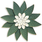 Metal Flower Wall Art Decor,10" Rustic Modern Antique Floral Sculpture, Distressed Iron Wall Hanging Home Decoration Accent Artworks for Indoor Kitchen Bedroom Living Office Outdoor Garden Patio