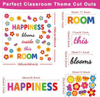 Classroom Bulletin Board Decoration Set Welcome Banner Wall Door Decor Colorful Classroom Decorations for Kindergarten Preschool Elementary and Middle School(Happiness Blooms Inside This Room)