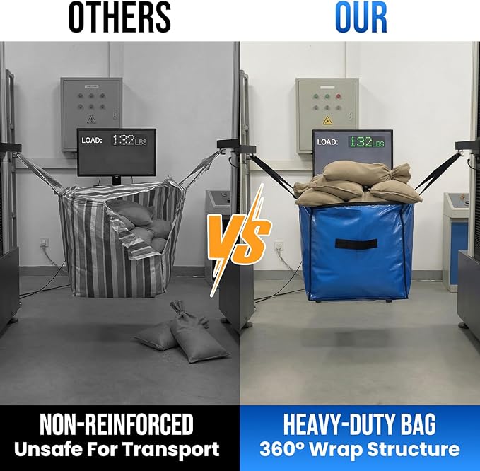TAILI Extra Large Moving Bags, 10 Pack Blue Heavy Duty Totes for Storage with Visible Window, Wrap Around Handles, Storage Bags for Space Saving, Alternative to Moving Boxes