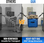 TAILI Extra Large Moving Bags, 10 Pack Blue Heavy Duty Totes for Storage with Visible Window, Wrap Around Handles, Storage Bags for Space Saving, Alternative to Moving Boxes
