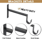 AddGrace Heavy Duty Closet Rod and Shelf Brackets 10 Inch Wall Mounted Closet Rod Bracket with Pole Holder Shelving Support with Screws for Laundry (4 Pack)