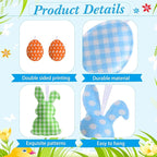 Jutom 54 Pcs Easter Egg Rabbit Ornaments Shamrock Felt Heart Hanging Ornaments Heart Shaped Clover Baubles Shamrock Egg Felt Decoration for Holiday Favor (Lovely)