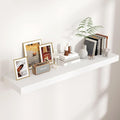 Venusmiles Floating Shelves for Wall, 48 Inch Wide x 12 Inch Deep Floating Shelves, Long Wood Floating Wall Shelf Shelves for Living Room Bathroom Bedroom Kitchen Home - (White, 48" W x 12" D x 2" H)