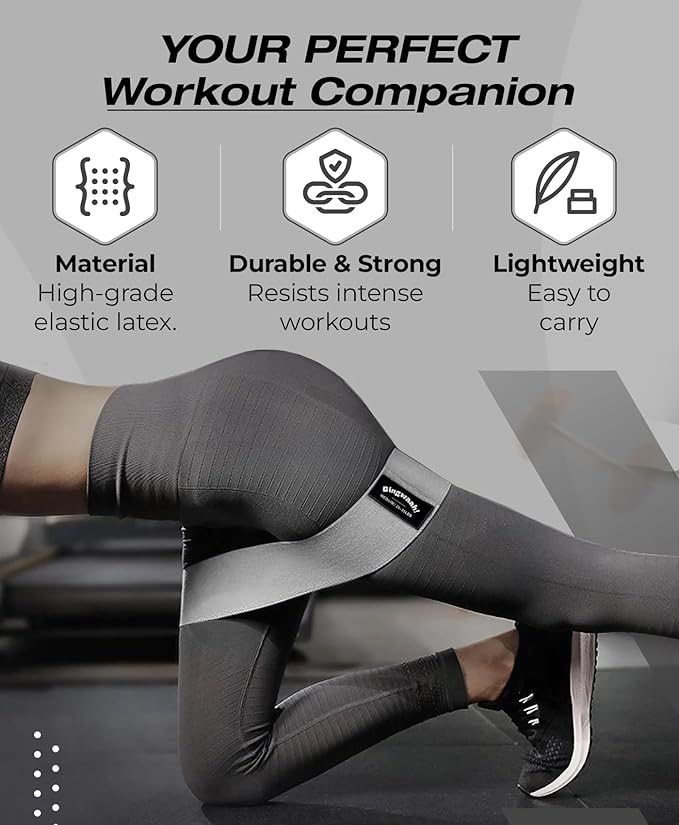 Bingwaah Mini Loop Resistance Bands – Fabric & Elastic Sets Exercise Bands for Strength Training - Rehab, Yoga, Pilates & Home Workout Equipment