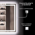 LOAAO 24X32 LED Bathroom Mirror with Lights, Anti-Fog, Dimmable, Backlit + Front Lit, Lighted Bathroom Vanity Mirror for Wall, Memory Function, Tempered Glass, Shatter-Proof, ETL Listed