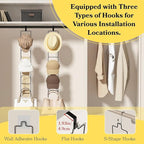 10Pack Over The Door Hat Organizer for baseball caps | Multi-Functional Baseball Hat Rack for Closet | Wall Mounted Hat s torage organizer | 5 types of accessories cap holder stand w hooks ,Black