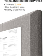 Hsurbtra Large Cork Board for Wall 47 x 36 Inch, 12 Pack Felt Bulletin Notice Board with Pushpins for Office Home School Farmhouse Wall Decor, Khaki
