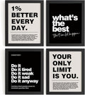 DSHFG Motivational Inspirational Office Wall Art Decor Prints Set of 4, Black Motivational Wall Decor Trendy Retro Posters for Office Home Decor, 8x10 Unframed