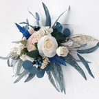 Wnvivi Artificial Arch Flower Decorations,Blue Rose and Peony Swag Wreath,Decorative Floral Garland Wedding Arch Flowers for Ceremony Reception (A1)