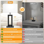3 Color Temperatures Table Lamps for Bedrooms Set of 2, 22’’ Touch Control Bedside Nightstand Lamps with 2 USB Ports & AC Outlet, Stepless Dimmable Lamps with White Shade, Modern Decor for Living Room