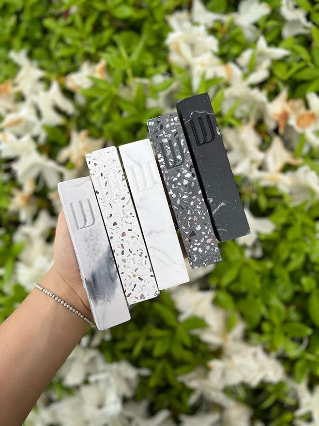 A&S Mezuzot A&S Modern Stone Mezuzah Case Design, Mezuza Cover for Scroll Protection, Easy Peel and Stick Houswarming Gift and Home Blessing (Terrazzo Beige, 5 Inches)